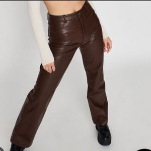 Brown Garage Leather Pants
